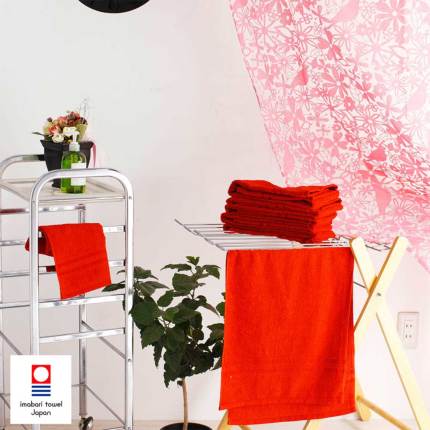 赤x黒 フェイスタオルセット（今治タオル）-タオルはまかせたろ.com