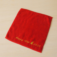 赤ハンドタオル〔今治タオルエール〕名入れ刺繍