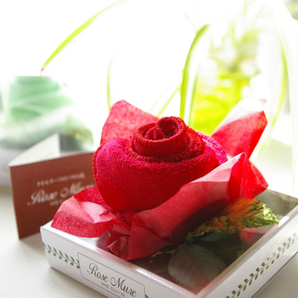 ロゼミュールバラタオル White＆Red-タオルはまかせたろ.com [タオル